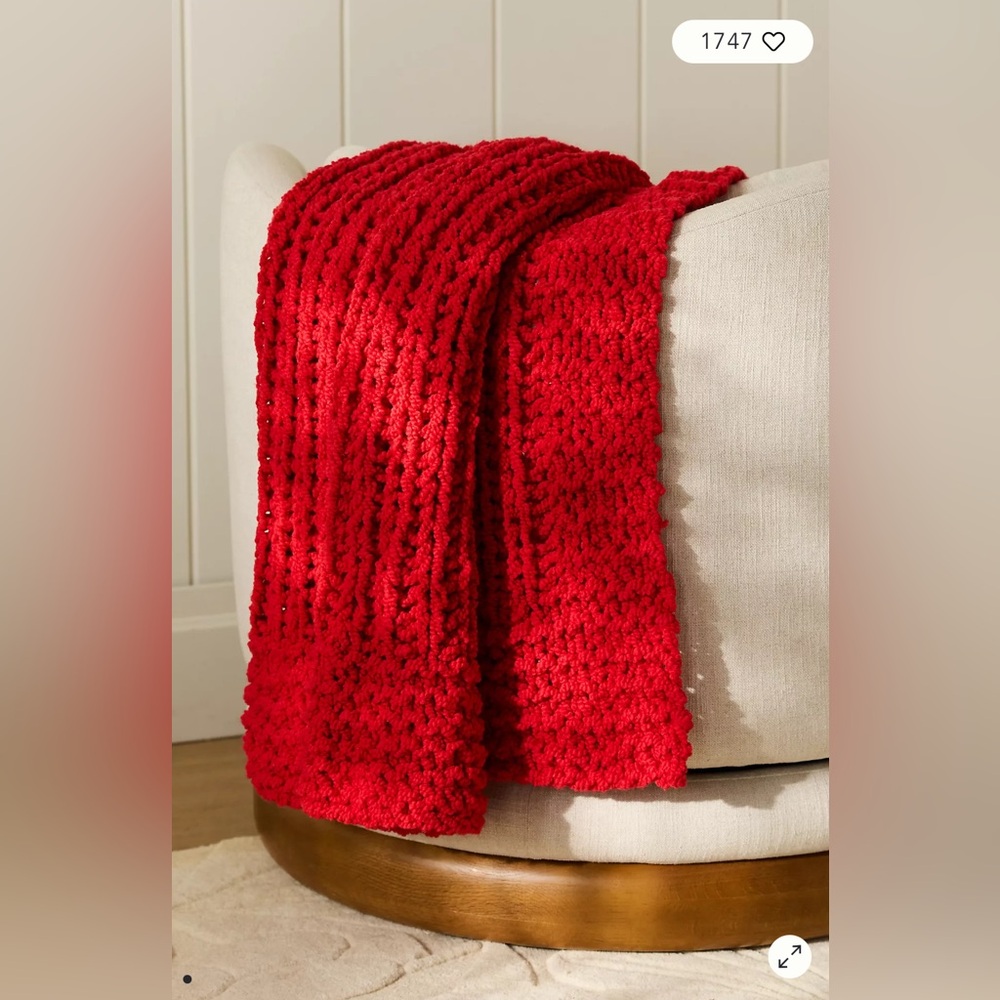 Anthropologie Chunky Wool Blend Throw Blanket